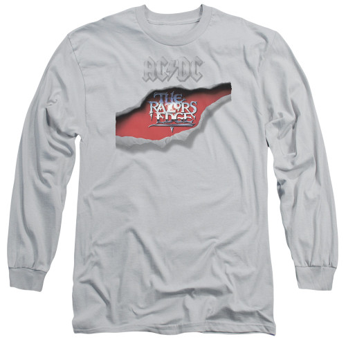 AC/DC Razors Edge Adult Long Sleeve T-Shirt Silver