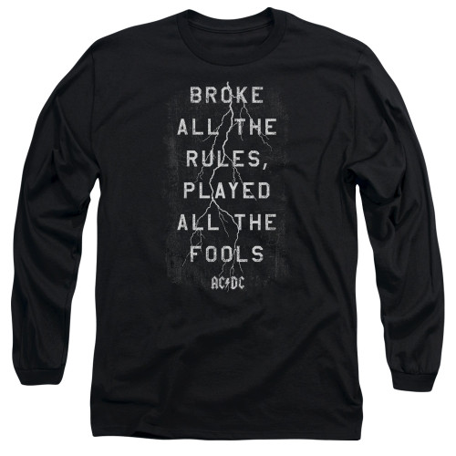 AC/DC Struck Adult Long Sleeve T-Shirt Black