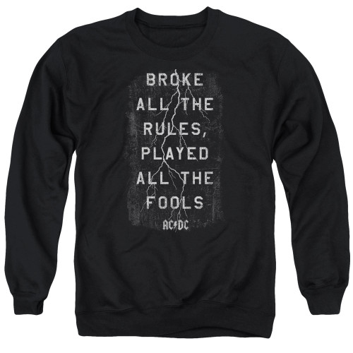 AC/DC Struck Adult Crewneck Sweatshirt Black
