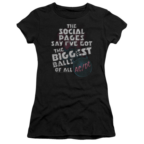 AC/DC Big Balls Junior Women's Sheer T-Shirt Black