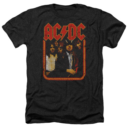 AC/DC Group Distressed Adult Heather T-Shirt Black