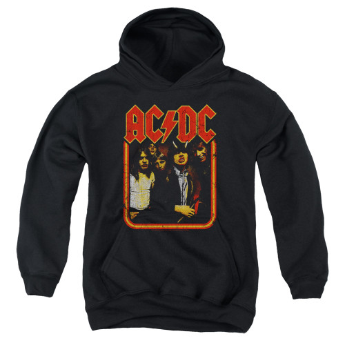 AC/DC Group Distressed Youth Pullover Hoodie Sweatshirt Black