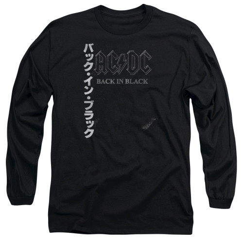 AC/DC Back In The Day Kanji Adult Long Sleeve T-Shirt Black