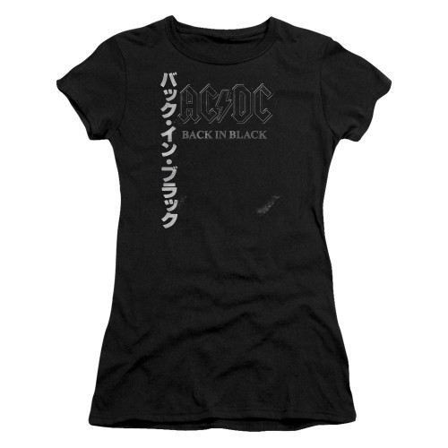AC/DC Back In The Day Kanji Junior Women's Sheer T-Shirt Black