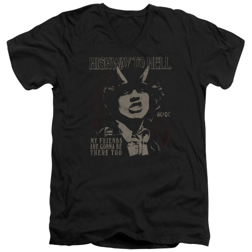 AC/DC My Friends Adult V-Neck T-Shirt Black