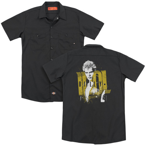 Billy Idol Brash (Back Print) Adult Work Shirt Black