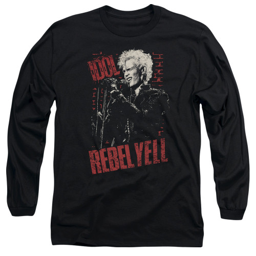 Billy Idol Brick Wall Adult Long Sleeve T-Shirt Black