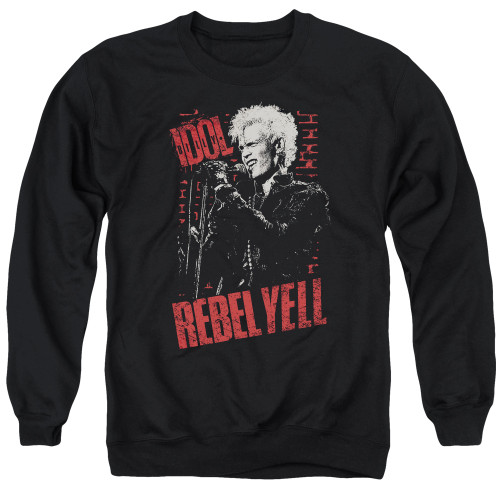 Billy Idol Brick Wall Adult Crewneck Sweatshirt Black
