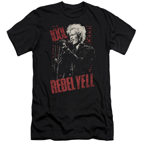 Billy Idol Brick Wall Adult 30/1 T-Shirt Black