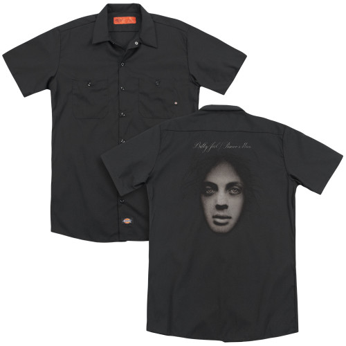 Billy Joel Piano Man Cover (Back Print) Adult Work Shirt Black