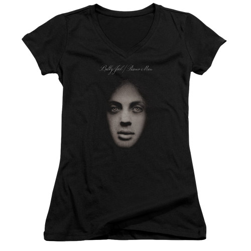 Billy Joel Piano Man Cover Junior Women's V-Neck T-Shirt Black