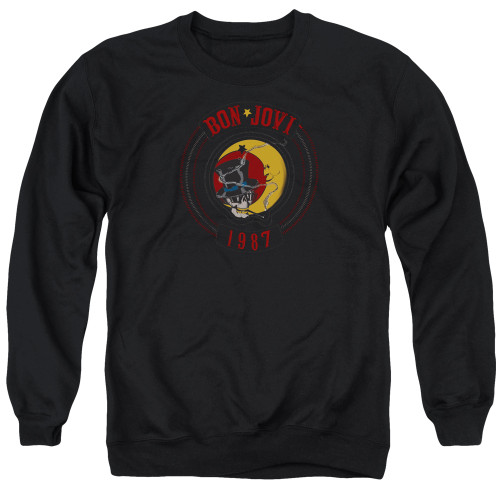 Bon Jovi 1987 Adult Crewneck Sweatshirt Black