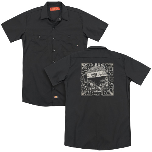CBGB Front Door (Back Print) Adult Work Shirt Black