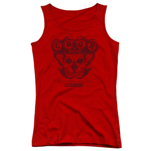 CBGB Moth Skull Junior Women's Tank Top T-Shirt Red