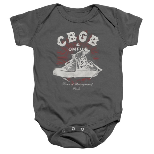 CBGB High Tops Baby Onesie T-Shirt Charcoal