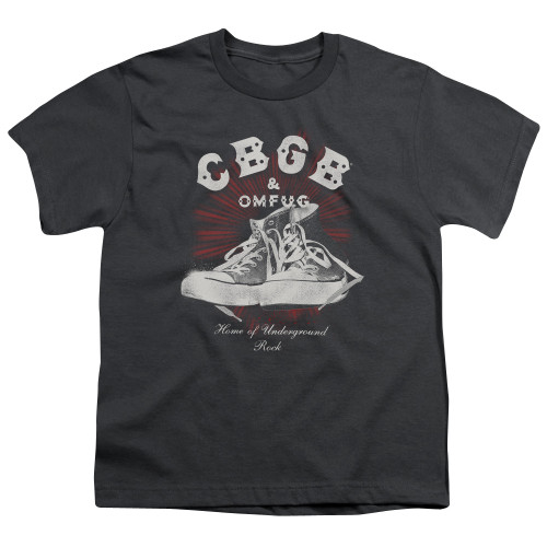 CBGB High Tops Youth T-Shirt Charcoal