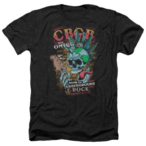 CBGB City Mowhawkadult Heather T-Shirt Black