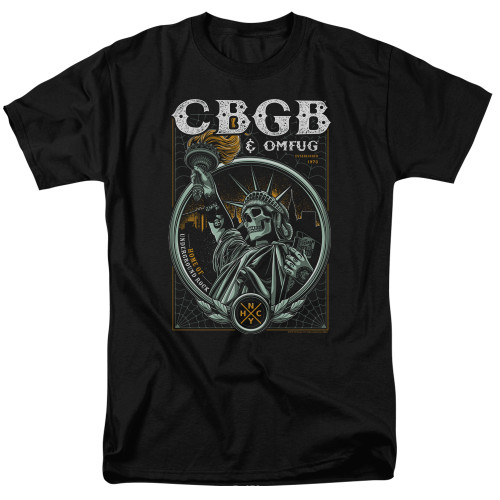 CBGB Liberty Skull Adult 18/1 T-Shirt Black