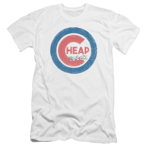 Cheap Trick Cheap Cub Premuim Canvas Adult Slim Fit T-Shirt White