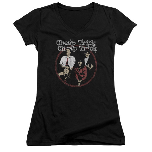 Cheap Trick Cheap Trick Junior Women's V-Neck T-Shirt Black