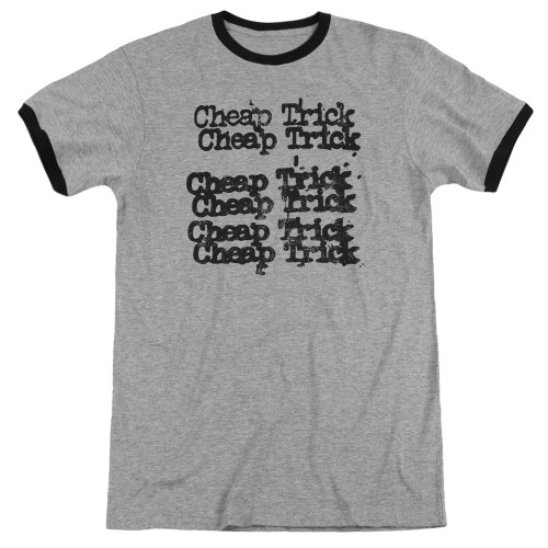 Cheap Trick Cheap Trick Logo Adult Ringer T-Shirt Heather/Black