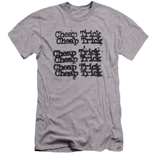 Cheap Trick Cheap Trick Logo Premuim Canvas Adult Slim Fit T-Shirt Athletic Heather