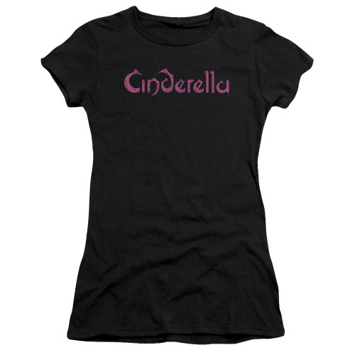 Cinderella Logo Rough Junior Women's Sheer T-Shirt Black