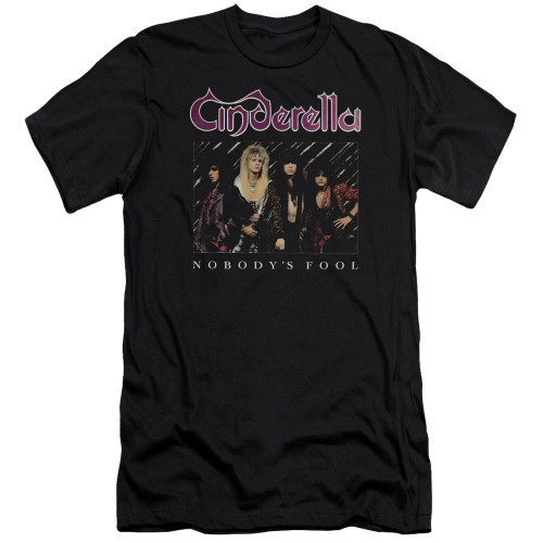 Cinderella Nobody's Fool Premuim Canvas Adult Slim Fit T-Shirt Black