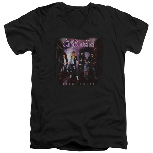 Cinderella Night Songs Adult V-Neck T-Shirt Black