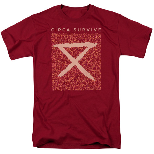 Circa Survive Floral Adult 18/1 T-Shirt Cardinal