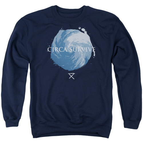 Circa Survive Storm Adult Crewneck Sweatshirt Navy