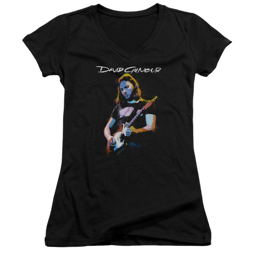 David Gilmour Guitar Gilmour Junior Women's V-Neck T-Shirt Black