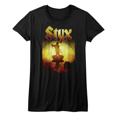 Styx Creepy Ferry Black Junior Women's T-Shirt