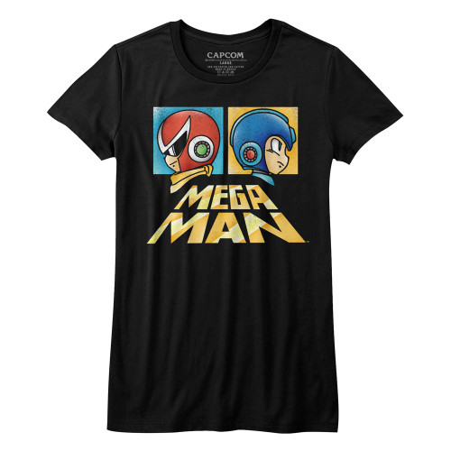 Mega Man Boxy Black Junior Women's T-Shirt