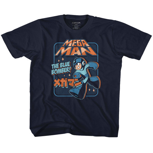 Mega Man Graphic Blu Bomber Navy Toddler T-Shirt