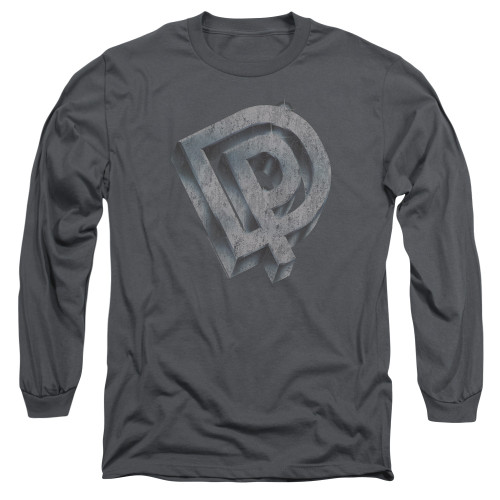 Deep Purple DP Logo Adult Long Sleeve T-Shirt Charcoal