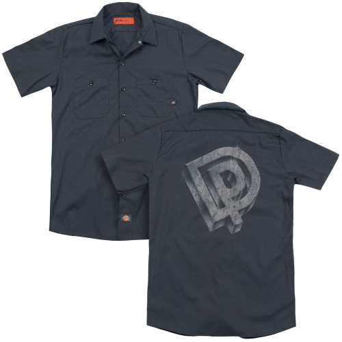 Deep Purple DP Logo (Back Print) Adult Work Shirt Charcoal