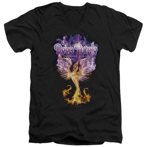 Deep Purple Phoenix Rising Adult V-Neck T-Shirt Black