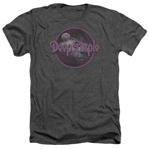 Deep Purple Smoke On The Water Adult Heather T-Shirt Charcoal