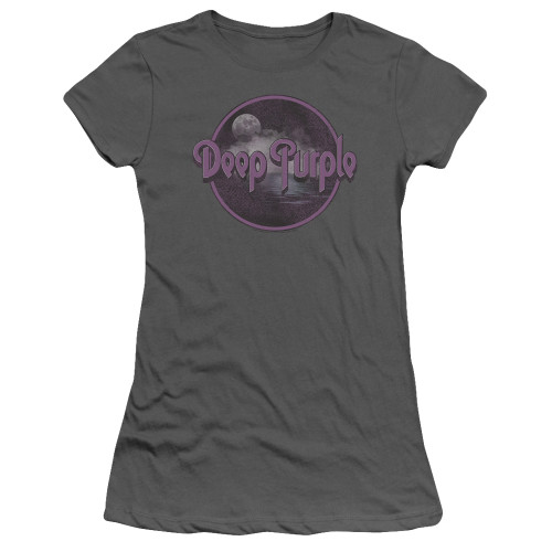 Deep Purple Smoke On The Water Junior Women's Sheer T-Shirt Charcoal