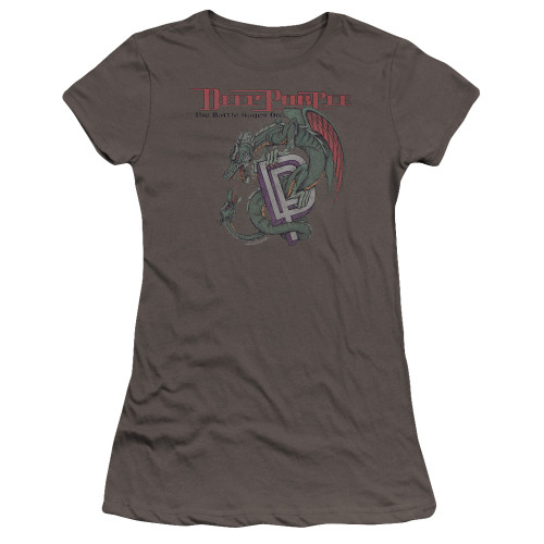 Deep Purple The Battle Rages On HBO Junior Women's Sheer T-Shirt Charcoal