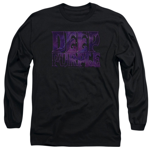 Deep Purple Spacey Adult Long Sleeve T-Shirt Black