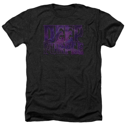 Deep Purple Spacey Adult Heather T-Shirt Black