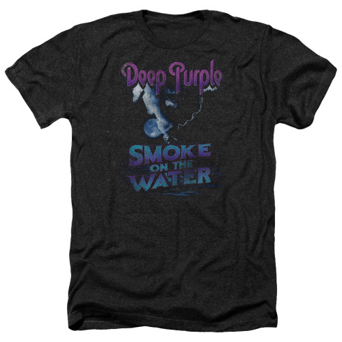 Deep Purple Smokey Water Adult Heather T-Shirt Black