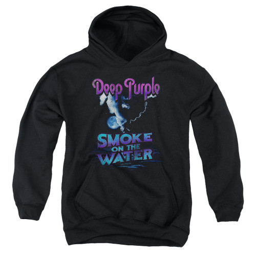 Deep Purple Smokey Water Youth Pullover Hoodie Sweatshirt Black