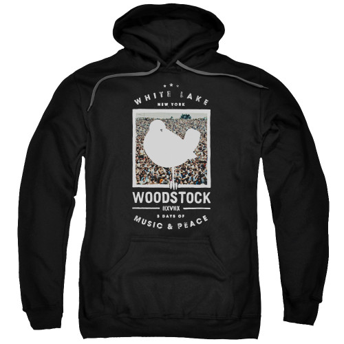 Woodstock Birds Eye View Adult Pullover Hoodie Sweatshirt Black
