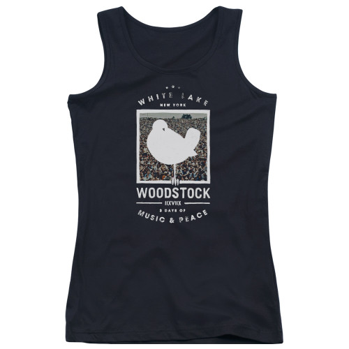 Woodstock Birds Eye View Junior Women's Tank Top Black