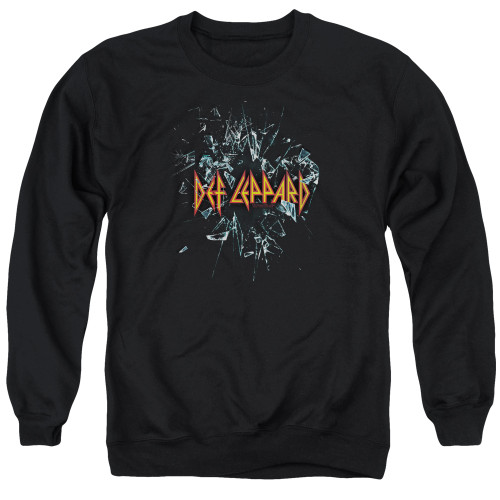 Def Leppard Broken Glass Adult Crewneck Sweatshirt Black