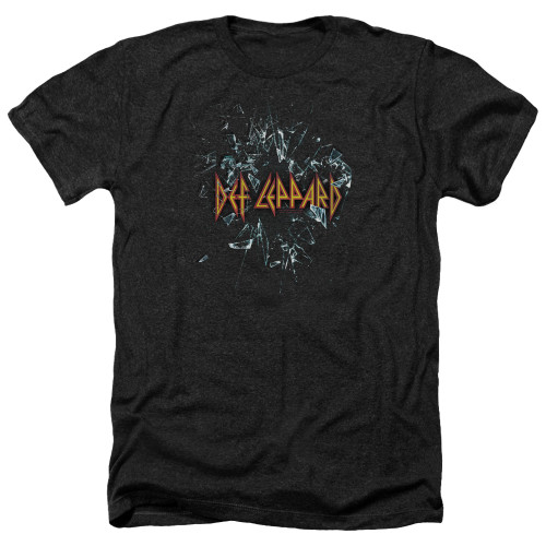 Def Leppard Broken Glass Adult Heather T-Shirt Black