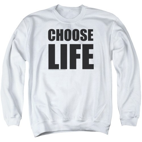 Wham Choose Life Adult Crewneck Sweatshirt White